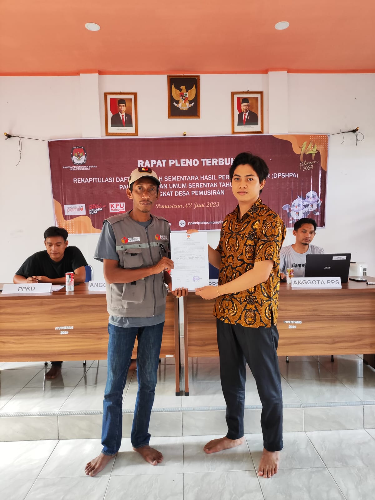 PPS Desa Pemusiran Adakan Rapat Pleno Terbuka Rekapitulasi Daftar Pemilih Sementara Hasil Perbaikan (DPSHP) Akhir untuk Pemilu 2024